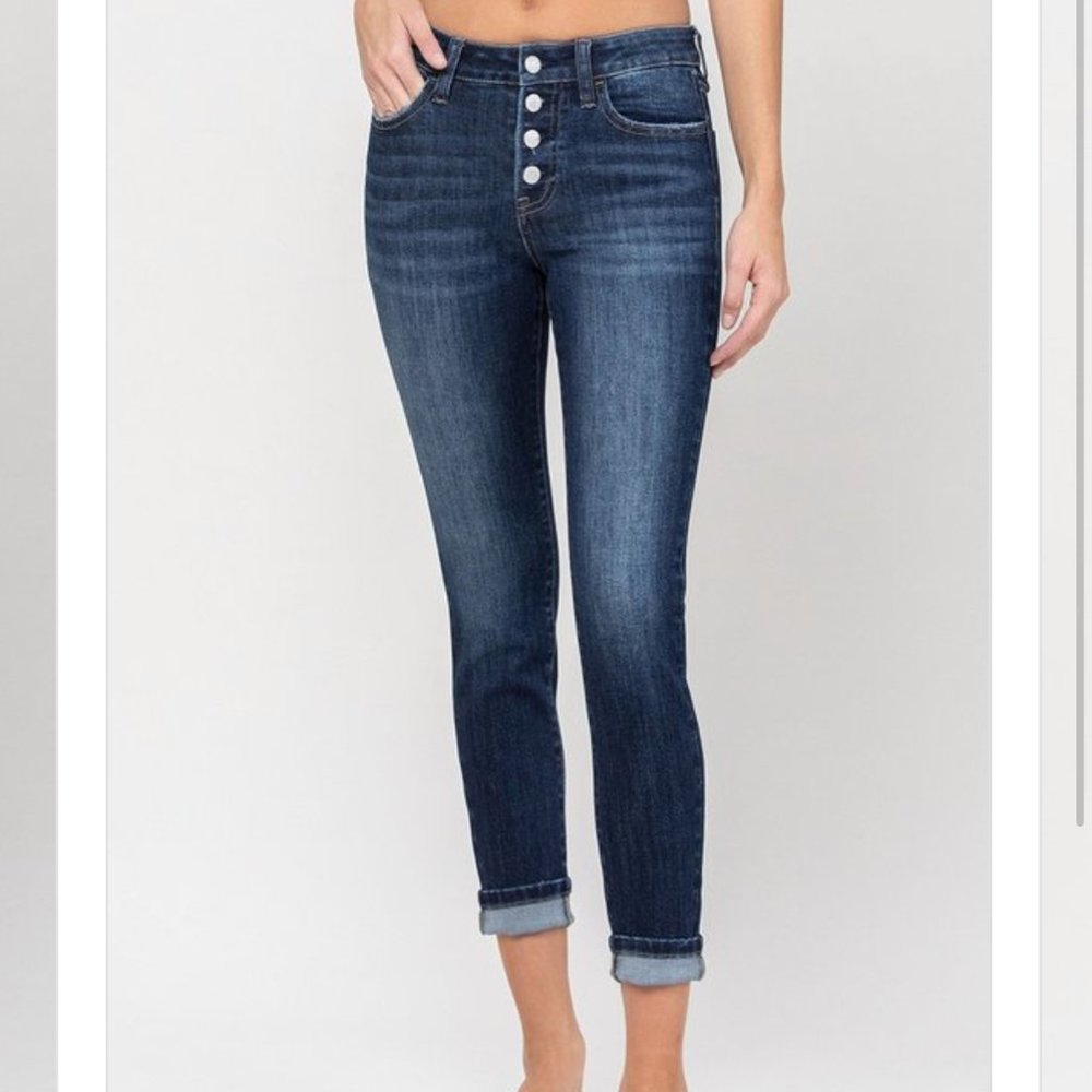 V2070SMC Vervet Mid Rise Ankle Skinny Jeans Dark Wash Size 27R